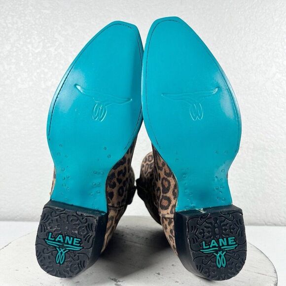 NEW Lane EMMA JANE Womens Cowboy Boots 6 Western Wear Animal Print Leather Short - Picture 8 of 11